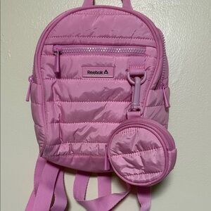 Reebok Light Pink Quilted Backpack with Coin Pouch